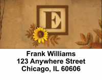 Sunflowers Monogram E Address Labels | LBBBJ-48