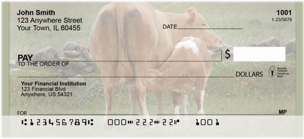 cow print personal checks