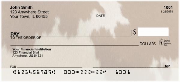 cow print personal checks